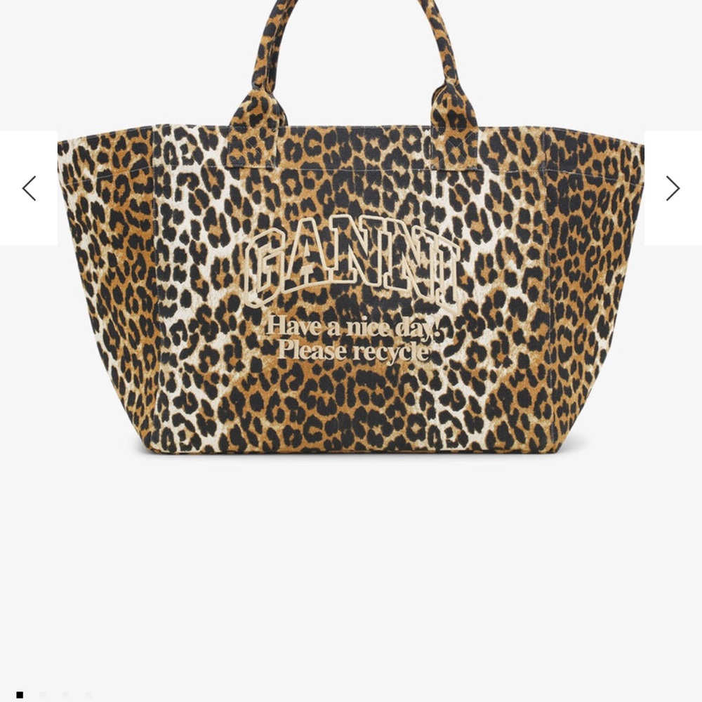 Ganni XXL Leopard Print Tote